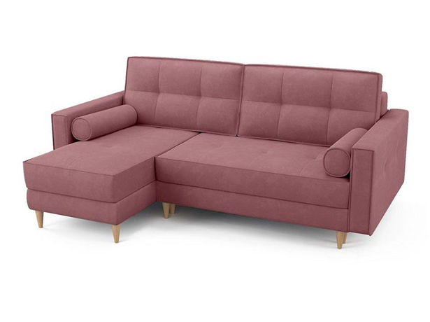 Угловой диван-кровать Flott (левый) светло-розовый
