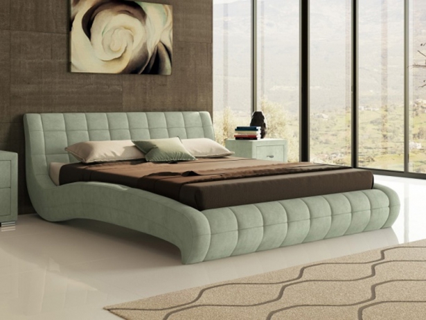 Купить кровать Nuvola 1 в ткани Лофти олива