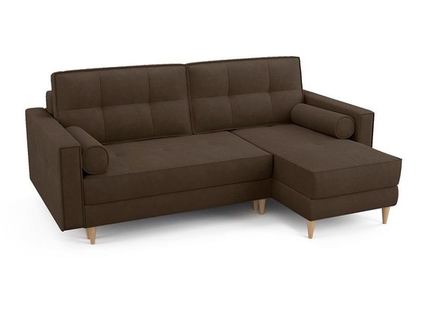 Угловой диван-кровать Flott (правый) коричневый