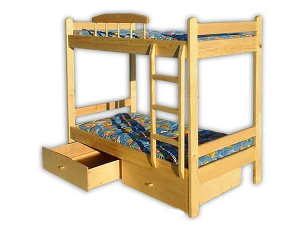 Детская двухъярусная кровать Велес Буратино с ящиками