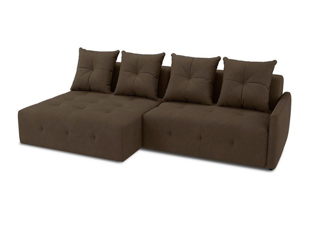 Угловой диван-кровать Soffa (левый) коричневый