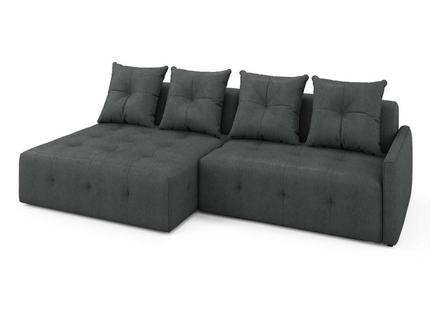Угловой диван-кровать Soffa (левый) темно-серый