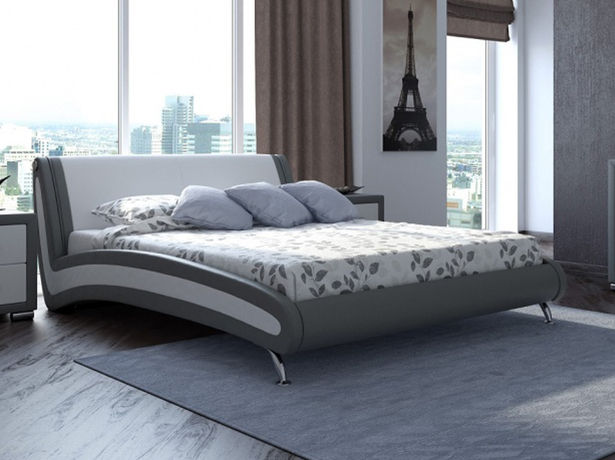 Кровать Corso 2 Lux серый-белый