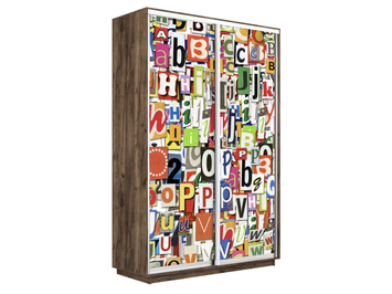 Шкаф-купе Экспресс Люкс 2-х дверный (Фото №1017 Буквы)