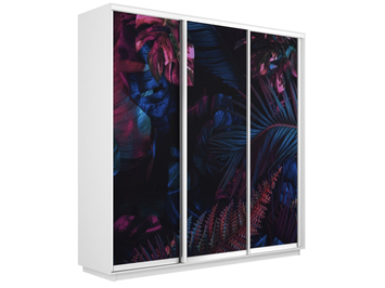 Шкаф-купе Экспресс 3-х дверный (Фото №1004 Джунгли темные)