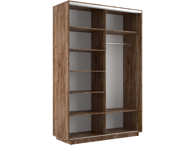 Шкаф-купе Экспресс Люкс 2-х дверный (Фото №1007 Ночной мост), Дуб табачный