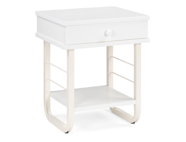Прикроватная тумба Клео 2 белая/белая (Арт.511606)