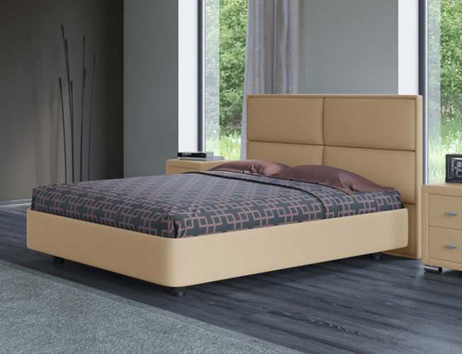 Кровать двуспальная Rocky 2 бежевая