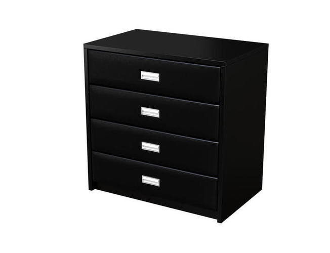 Черный комод в эко коже Como/Veda (ЛДСП)