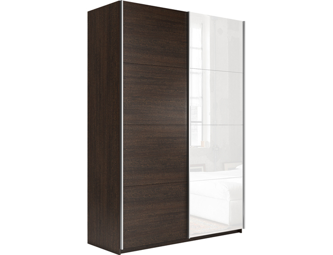 Шкаф-купе Прайм 2-х дверный (ЛДСП, стекло), Венге