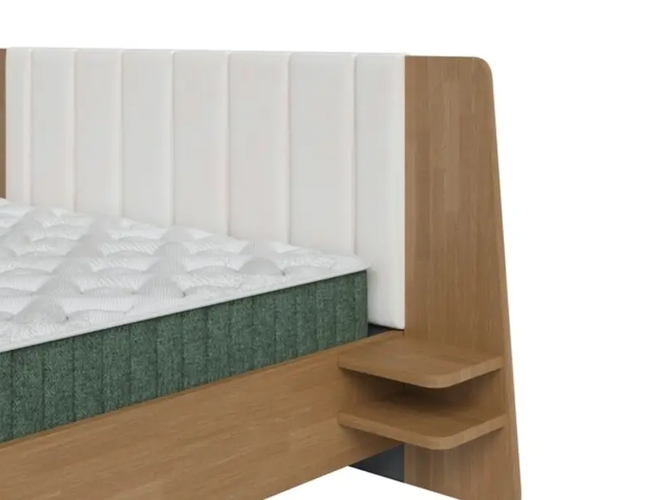 Парящая кровать FlyWood с полками (береза)