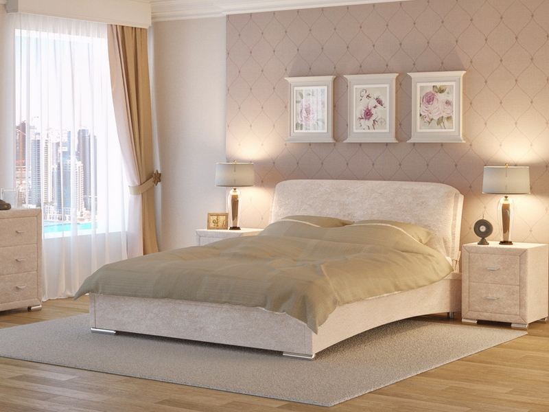Кровать из ткани Nuvola 4 одна подушка