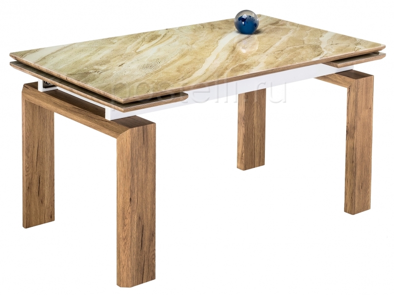 Стеклянный стол Давос бежевый мрамор (Арт 462083)