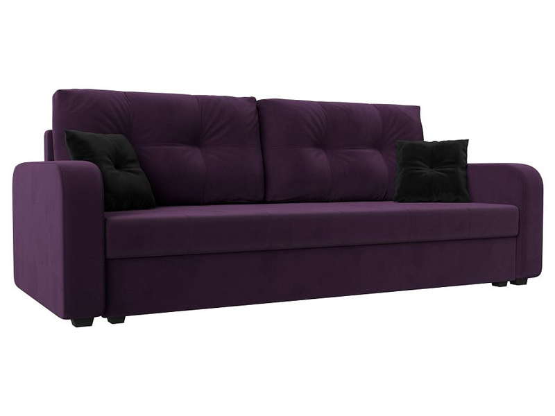 Прямой диван Ливерпуль ткань, велюр фиолетовый