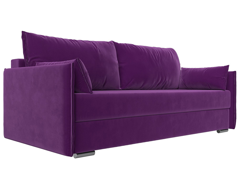 Прямой диван Сайгон, микровельвет фиолетовый